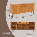 Ver imagem 3 de Buffet Aparador Industrial Lume 183 cm 4 Portas e 2 Gavetas - Cedro