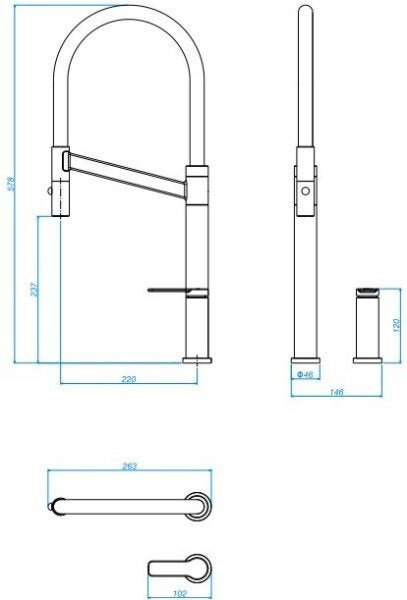 Misturador Monocomando de Mesa para Cozinha Colore Black Matte Deca - 2