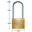 Ver imagem 2 de Cadeado Pequeno 30mm Haste Longa Latão Maciço Dourado com Chave | Papaiz | Kit 05 Un