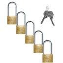 Ver imagem 1 de Cadeado Pequeno 30mm Haste Longa Latão Maciço Dourado com Chave | Papaiz | Kit 05 Un