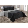 COBRE LEITO REALEZA COLCHA SOFISTICADA CASAL SUPER KING 03 PECAS DUPLA FACE OFERTA: PRETO E CINZA - 1