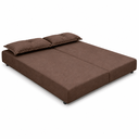 Ver imagem 5 de Sofá Cama 3EM1 em Tecido Suede com Almofadas - Sofá que Vira Cama Multifuncional :Marrom