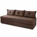 Ver imagem 4 de Sofá Cama 3EM1 em Tecido Suede com Almofadas - Sofá que Vira Cama Multifuncional :Marrom