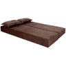 Sofá Cama 3em1 em Tecido Suede com Almofadas - Sofá que Vira Cama Multifuncional :marrom - 2