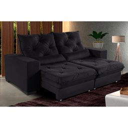 Sofá Retrátil e Reclinável 1,80m Molas Ensacadas Suede Isis Castor Sofá Casa - 3