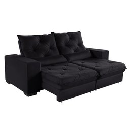 Sofá Retrátil e Reclinável 1,80m Molas Ensacadas Suede Isis Castor Sofá Casa - 1
