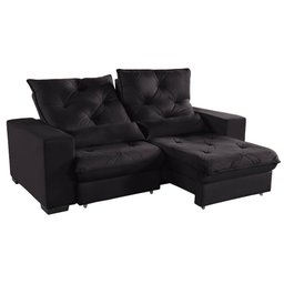 Sofá Retrátil e Reclinável 1,80m Molas Ensacadas Suede Isis Castor Sofá Casa - 2