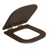 Assento Poliéster Marrom Fosco Slow Close Ap337 Piano com Fixação Gold Matte Deca - 1