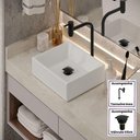 Ver imagem 2 de Kit Cuba Tulipa com Torneira Inox Black Valvula Click Black Branco