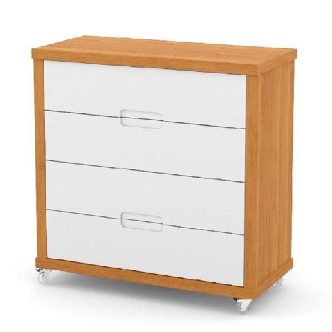 Gaveteiro Tutto New Matic Cor Freijó/Branco Soft