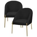 Ver imagem 1 de Kit 2 Banqueta Poltrona Lua Pé Metal Bouclê Ideal para Sala Penteadeira ou Salão:preto