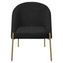 Ver imagem 3 de Kit 2 Banqueta Poltrona Lua Pé Metal Bouclê Ideal para Sala Penteadeira ou Salão:preto
