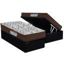 Ver imagem 1 de Cama Box Baú Solteiro: Colchão Ortopédico Ortobom D45 / EP ISO 150 Mega Firme + Base CRC Suede