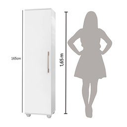 Armário Multiuso Branco 1 Porta Sofia J&a Móveis 165x39x36 - 4
