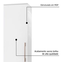 Armário Multiuso Branco 1 Porta Sofia J&a Móveis 165x39x36 - 5