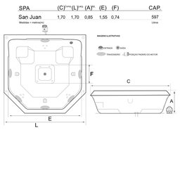 Spa Quadrado San Juan Completo com Hidro - 127v - 3