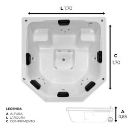 Spa Quadrado San Juan Completo com Hidro - 127v - 2