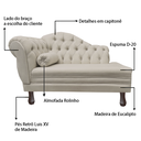 Ver imagem 5 de Recamier Sofá Esquerdo Larissa 120cm Sala Corano Bege - Incasa Decor