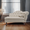 Ver imagem 2 de Recamier Sofá Esquerdo Larissa 120cm Sala Corano Bege - Incasa Decor