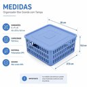 Ver mais imagens de Kit 5 Caixa Organizadora Infantil Empilhavel Cesto com Tampa Azul Multiuso Guarda Roupa Porta Objeto