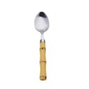 Ver imagem 2 de Kit 6 Colheres para Sobremesa com cabo Plástico Bambu Natural Talheres Aço Inox Lyor - 7387