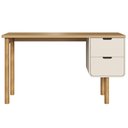 Ver imagem 2 de Mesa Escrivaninha Orgânica Home Office 2 Gavetas Flex 136cm Nordic A03 Hanover Off White Roble -