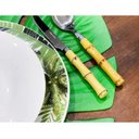 Ver imagem 4 de Kit 6 Facas Mesa com cabo Plástico Bambu Natural Talheres Aço Inox Lyor - 7382