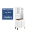 Ver imagem 2 de Kit de Cozinha Compacta Bella C/ 4 Portas (2 C/ Vidro) 80cm Branco - Bertolini