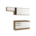 Ver imagem 2 de Armário de Cozinha Completa Garrafeiro 100% Mdf 260cm Nogueira/branco Celeste Kappesberg