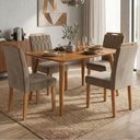 Ver imagem 2 de Mesa de Jantar Adele Mdf com 4 Cadeiras Estofadas Suede Joli Molci