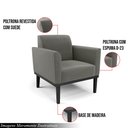 Ver imagem 3 de Poltrona Decorativa Isabella Pés Fixo em Madeira Preto Suede Grafite G19 - Gran Belo