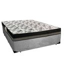 Ver imagem 1 de Cama Box Casal Suede + Colchão Ortobom Iso Dupla Face 60x138x188 Cinza