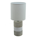Ver imagem 1 de ABAJUR 110V 220V 45CM CIMENTO/CERAMICA E TECIDO CINZA