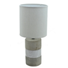 ABAJUR 110V 220V 45CM CIMENTO/CERAMICA E TECIDO CINZA - 1