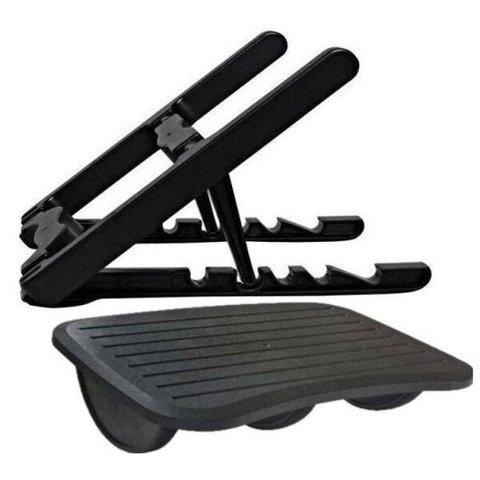 Kit Ergo 1 - Suporte para Notebook e Apoio Ergonômico P/Pés Ajustável