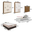 Ver imagem 3 de Casa Completa Armário Cozinha Quarto Solteiro e Casal Multimóveis Branco Nogueira Off White