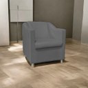 Ver imagem 1 de Poltrona Decorativa Tillak Tilla em Suede para Sala de Estar, Consultório e Recepção - Cinza