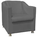 Ver imagem 2 de Poltrona Decorativa Tillak Tilla em Suede para Sala de Estar, Consultório e Recepção - Cinza