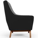 Ver imagem 6 de Poltrona Decorativa Base em Madeira Juliet D02 Corano Preto C-05 Pied Poule - Lyam Decor