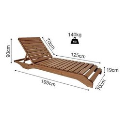 Espreguiçadeira de Madeira Piscina com Colchonete - 2