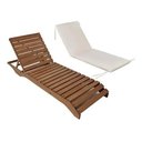 Ver imagem 1 de Espreguiçadeira de Madeira Piscina com Colchonete