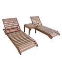 Ver imagem 2 de Kit 2 Espreguiçadeiras Madeira com Colchonete e Mesa de Apoio