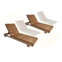 Ver imagem 1 de Kit 2 Espreguiçadeira de Madeira com Colchonetes