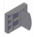 Ver imagem 3 de Espelheira para Banheiro com LED 1 Porta 4 Prateleiras e Nichos Duna Móveis Bosi