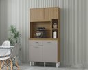 Ver imagem 2 de Armário para Cozinha Kit Duda 90 Cm Damasco Ripado Off White