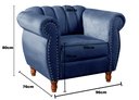 Ver imagem 4 de Poltrona Realeza Chesterfield Cadeira Vintage Decoração Retrô - Suede Azul Marinho