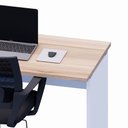 Ver imagem 6 de Mesa Retangular Escritório 120cm X 60cm Pé Painel F5 Office Cor:macadâmia com Branco
