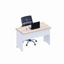 Ver imagem 4 de Mesa Retangular Escritório 120cm X 60cm Pé Painel F5 Office Cor:macadâmia com Branco