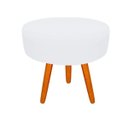 Ver imagem 1 de Puff Decorativo Lavinia Suede Pes Castanho - Ssx Multicoisas - Branco