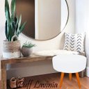 Ver imagem 3 de Puff Decorativo Lavinia Suede Pes Castanho - Ssx Multicoisas - Branco